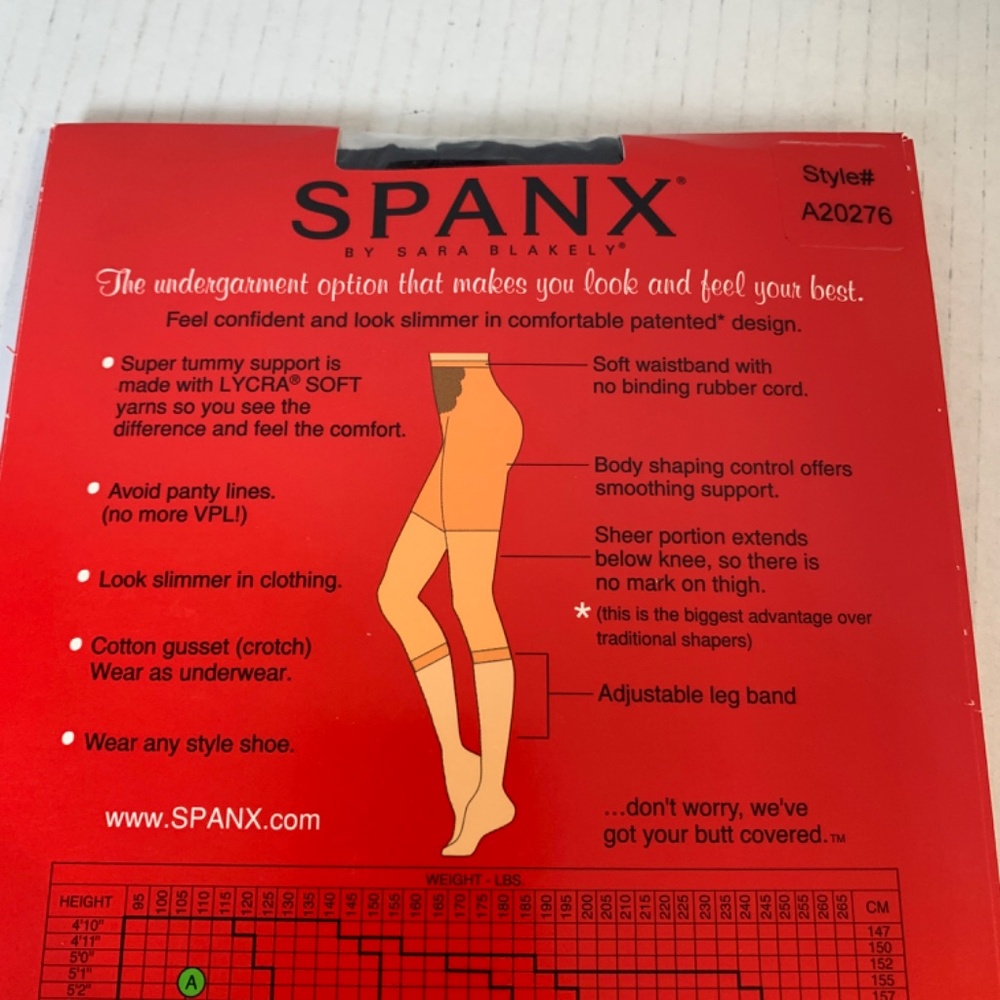 Spanx Sara Blakely Size C Black Footless Bodyshaping Pantyhose Extra Tummy NEW - Picture 11 of 14